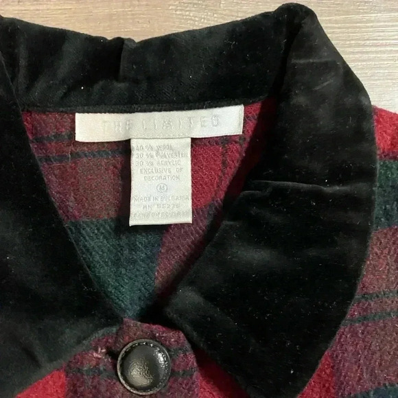 The Limited Wool Blend Button Down Jacket Womens Medium Plaid - Picture 5 of 7